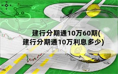 建行分期通10万60期(建行分期通10万利息多少)
